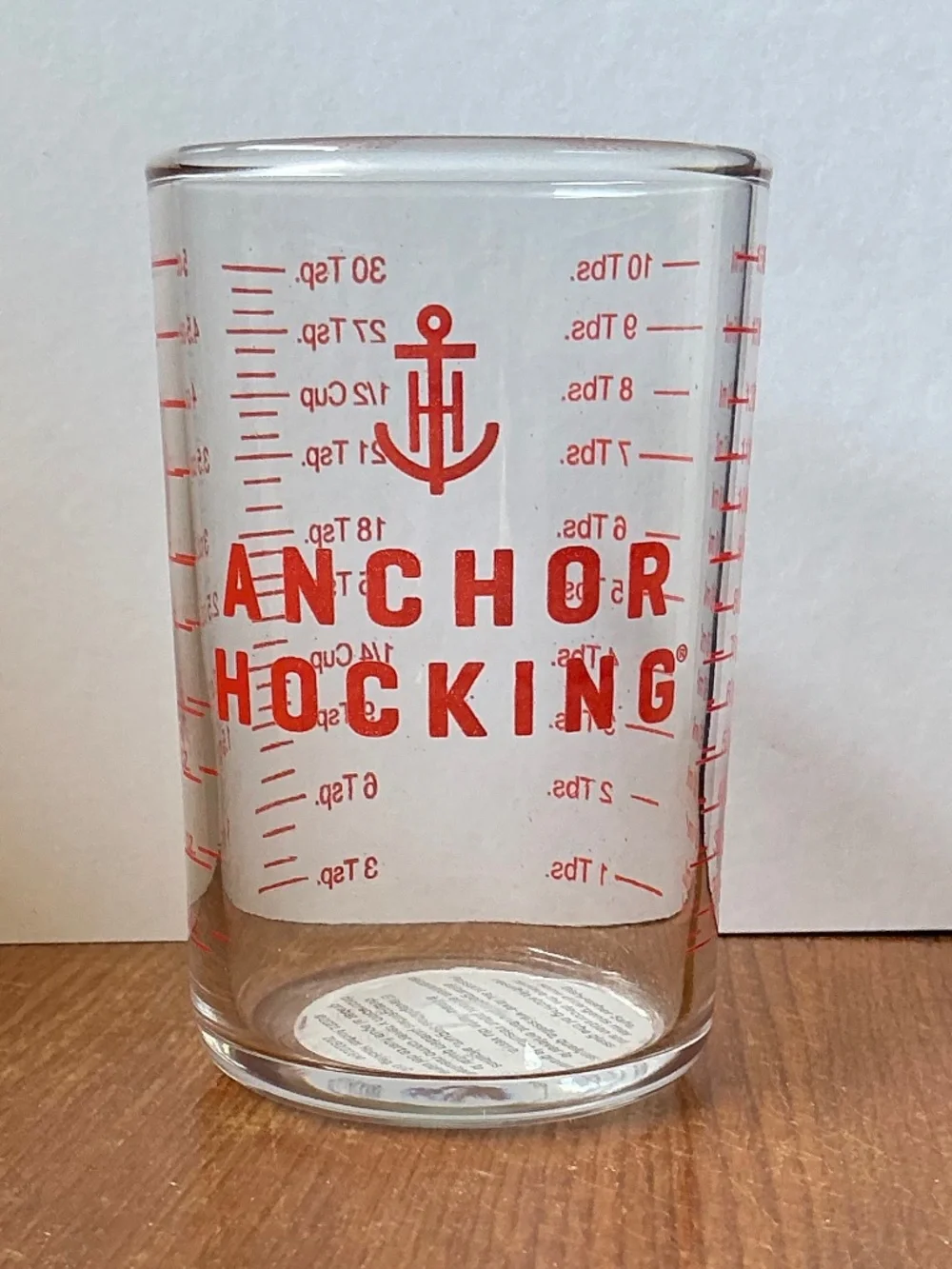 NWT Anchor Hocking 5 oz Glass Measuring Cup Tumbler Mini Liquid Measure Red